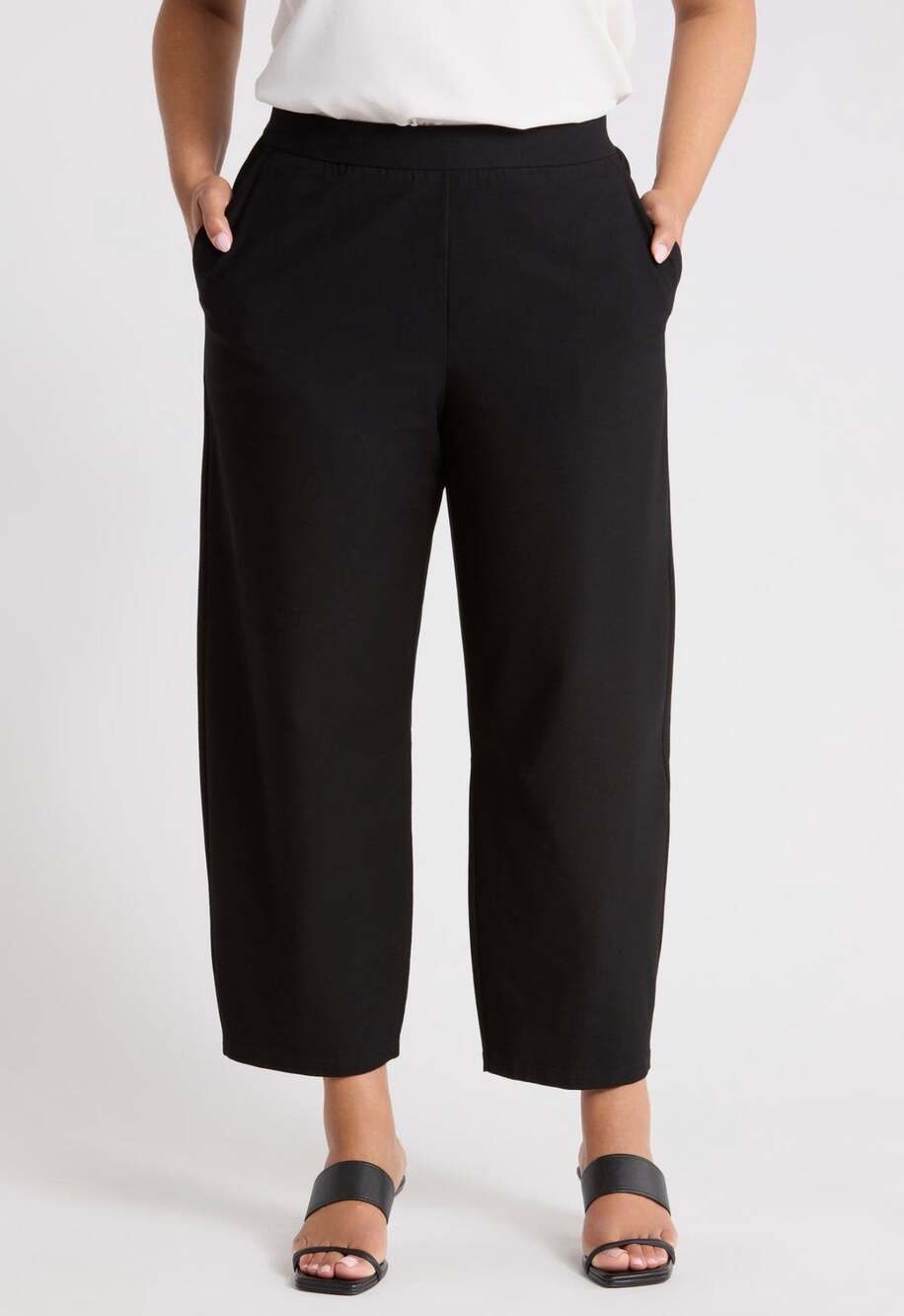 Eileen Fisher Arched Anmle Pants Black 3x NWOT